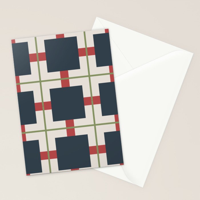 Classic Holiday Plaid Pattern Stationery Card Gallery Image 2