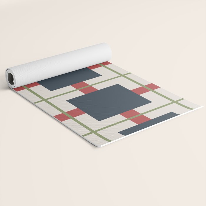 Classic Holiday Plaid Pattern Yoga Mat Gallery Image 2