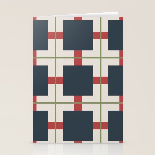 Classic Holiday Plaid Pattern Stationery Card Gallery Image 1