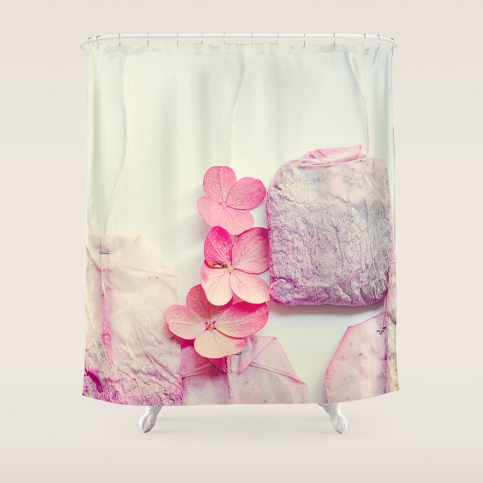 The Art of Tea - white still life photograph wall decor Shower Curtain Gallery Image 1