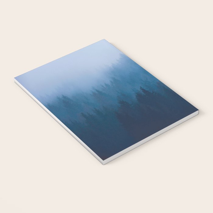 Watercolor Effect Colorful Blue Ombre Misty Pine Forest Notebook Gallery Image 3