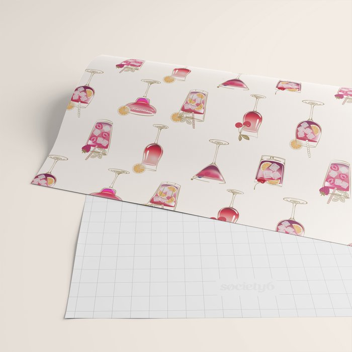  Light Glam Cocktails Theme Wrapping Paper Gallery Image 2