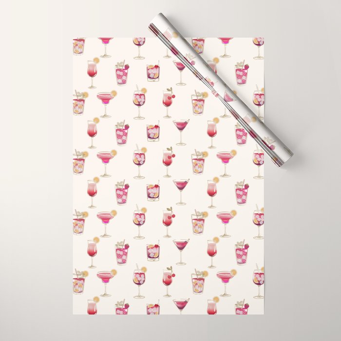  Light Glam Cocktails Theme Wrapping Paper Gallery Image 1
