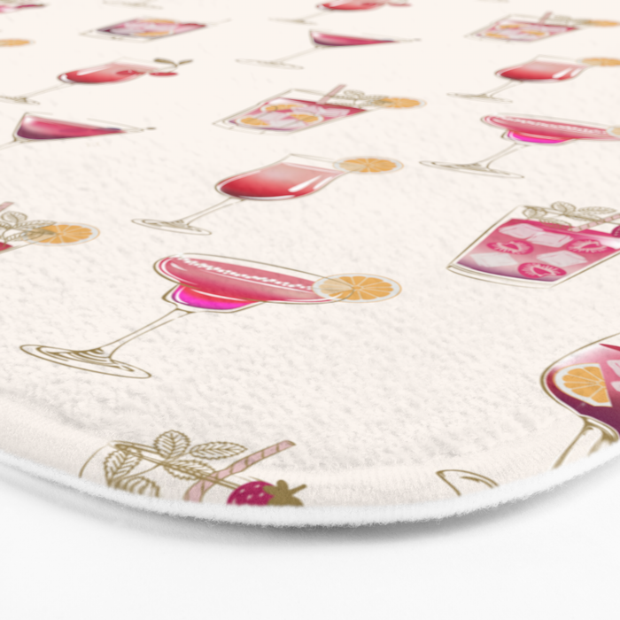  Light Glam Cocktails Theme Bath Mat Gallery Image 3