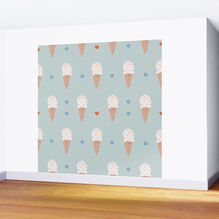 Sprinkle Ice Cream Pattern Wall Mural Gallery Image 2