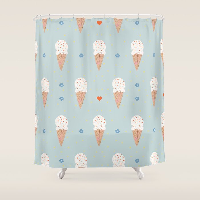 Sprinkle Ice Cream Pattern Shower Curtain Gallery Image 1