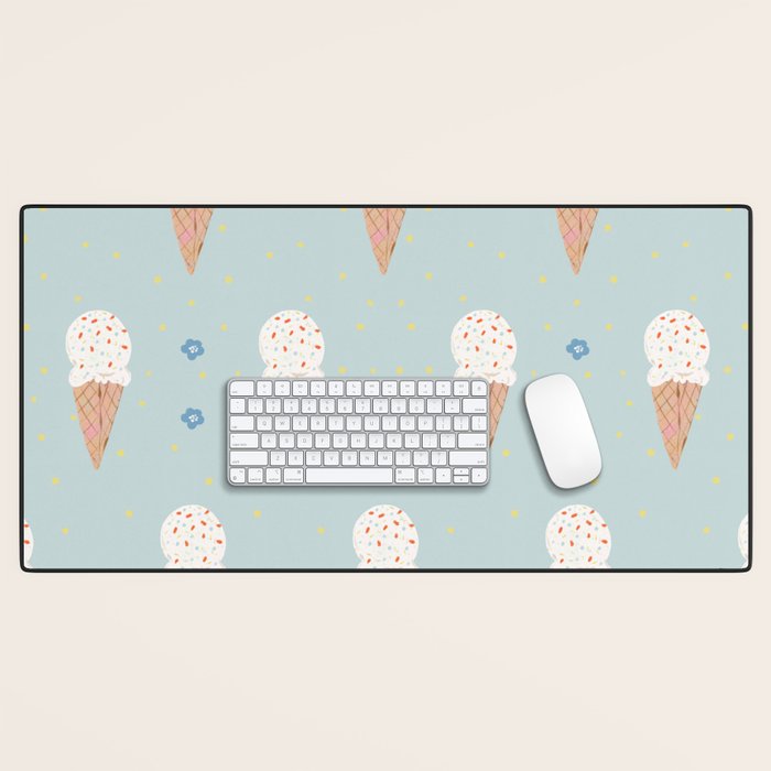 Sprinkle Ice Cream Pattern Desk Mat Gallery Image 1