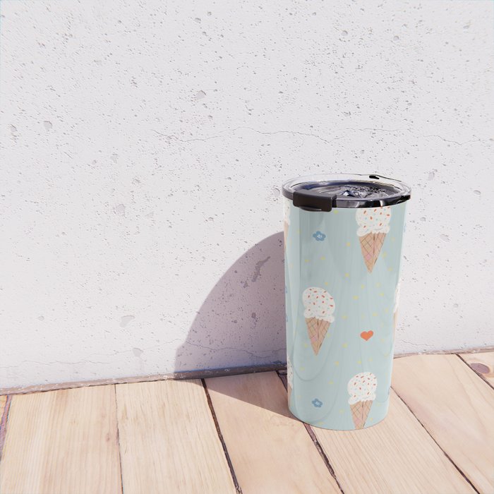 Sprinkle Ice Cream Pattern Travel Mug Gallery Image 4