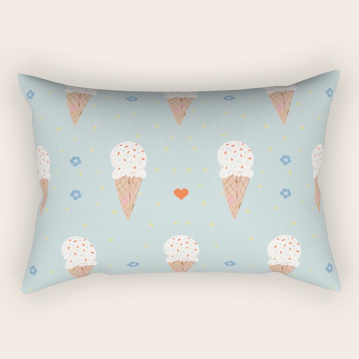 Sprinkle Ice Cream Pattern Rectangular Pillow Gallery Image 2