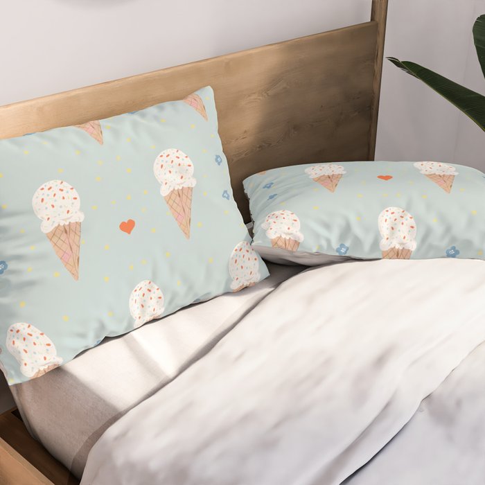 Sprinkle Ice Cream Pattern Pillow Sham Gallery Image 2