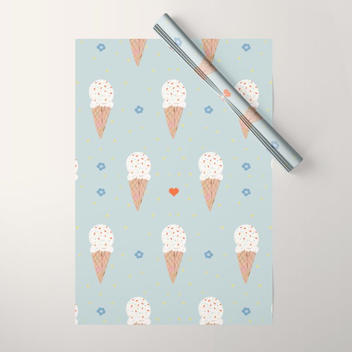 Sprinkle Ice Cream Pattern Wrapping Paper Gallery Image 1