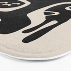 Abstract Art Black and Linen White Bath Mat Gallery Image 3