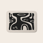 Abstract Art Black and Linen White Bath Mat Gallery Image 1
