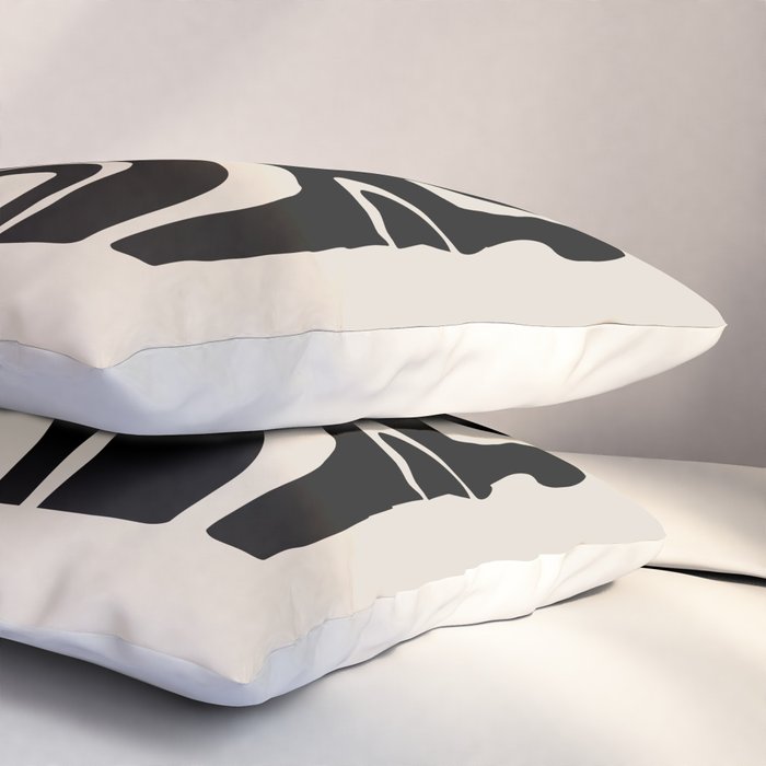 Abstract Art Black and Linen White Pillow Sham Gallery Image 3