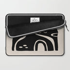 Abstract Art Black and Linen White Laptop Sleeve Gallery Image 2