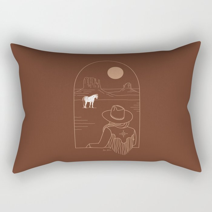 Lost Pony in Burnt Clay Rectangular Pillow Gallery Image 2