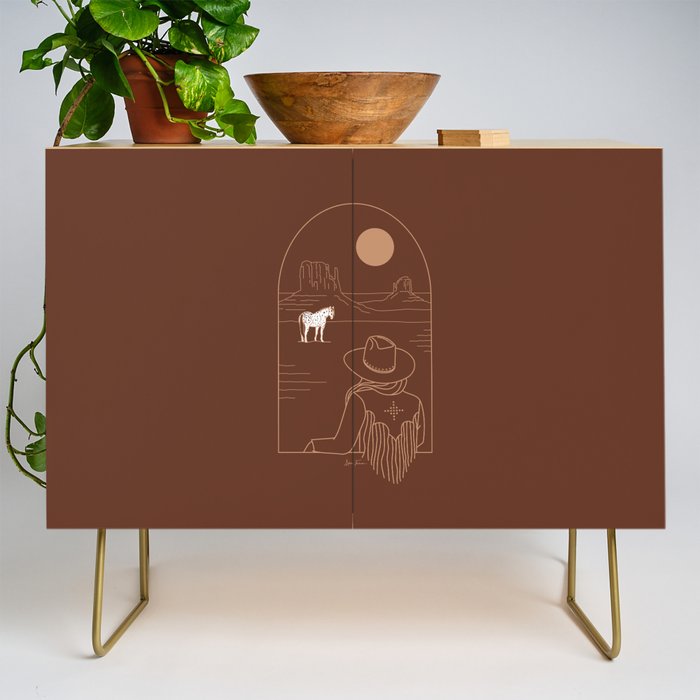 Lost Pony in Burnt Clay Credenza Gallery Image 1