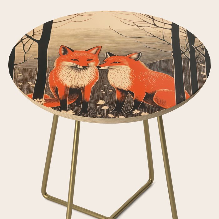 Autumn Forest Fox Pair Side Table Gallery Image 2