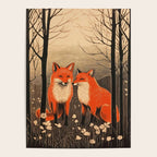 Autumn Forest Fox Pair Poster Gallery Image 4