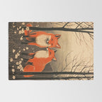 Autumn Forest Fox Pair Rug Gallery Image 2