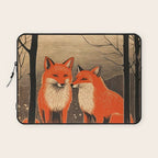 Autumn Forest Fox Pair Laptop Sleeve Gallery Image 1