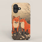 Autumn Forest Fox Pair iPhone Case Gallery Image 1