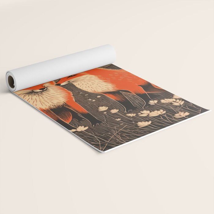 Autumn Forest Fox Pair Yoga Mat Gallery Image 2