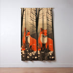 Autumn Forest Fox Pair Window Curtain Gallery Image 3