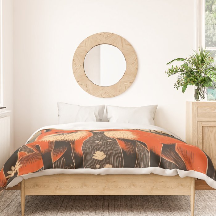 Autumn Forest Fox Pair Duvet Cover Gallery Image 3