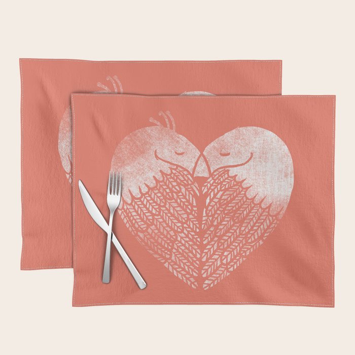 Love birds sitting on a tree Placemat Gallery Image 1