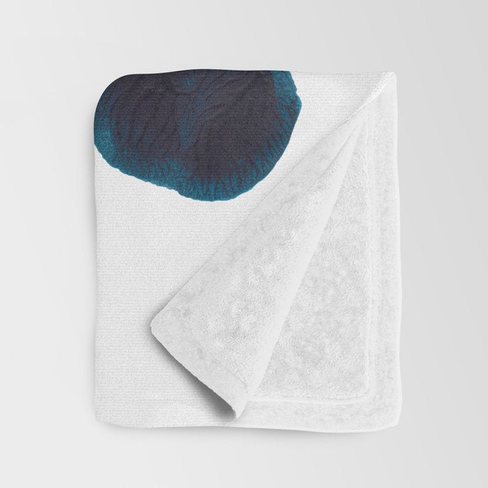 Dark Turquoise Blue Ink Blot Pattern Throw Blanket Gallery Image 3
