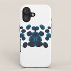 Dark Turquoise Blue Ink Blot Pattern iPhone Case Gallery Image 1