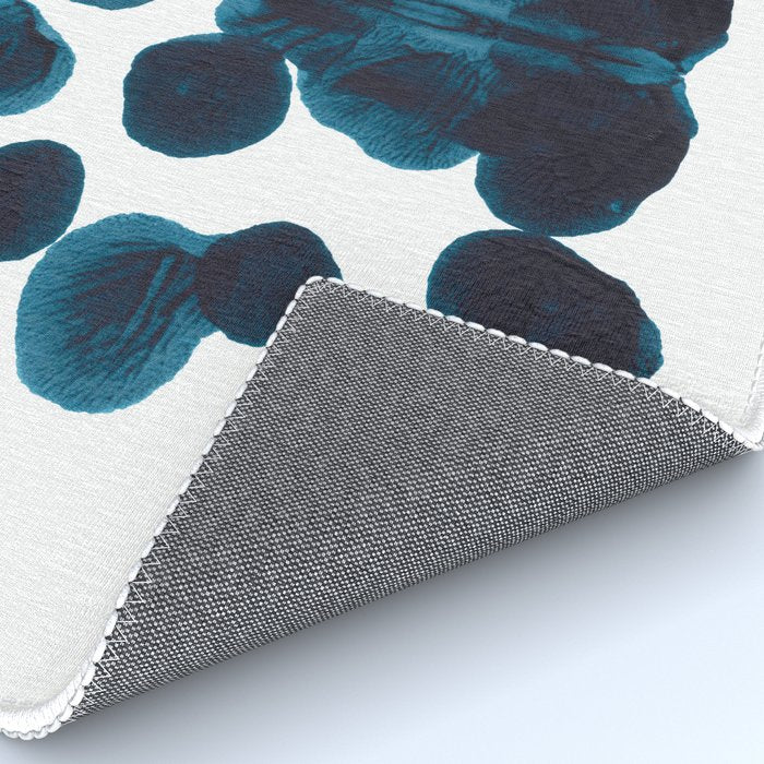 Dark Turquoise Blue Ink Blot Pattern Rug Gallery Image 4