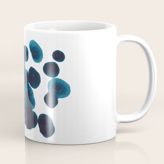 Dark Turquoise Blue Ink Blot Pattern Coffee Mug Gallery Image 1