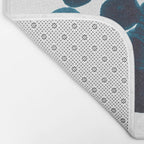 Dark Turquoise Blue Ink Blot Pattern Bath Mat Gallery Image 2