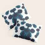 Dark Turquoise Blue Ink Blot Pattern Pillow Sham Gallery Image 3