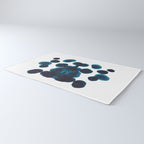 Dark Turquoise Blue Ink Blot Pattern Rug Gallery Image 3