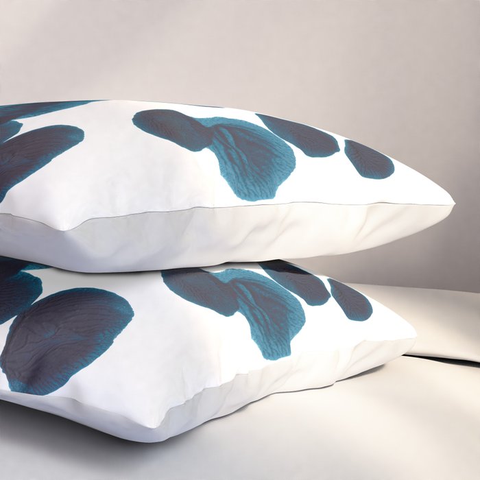 Dark Turquoise Blue Ink Blot Pattern Pillow Sham Gallery Image 3