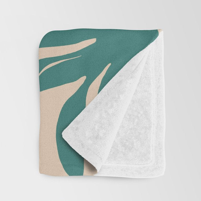 Stylized plants with abstract shapes Throw Blanket Gallery Image 3