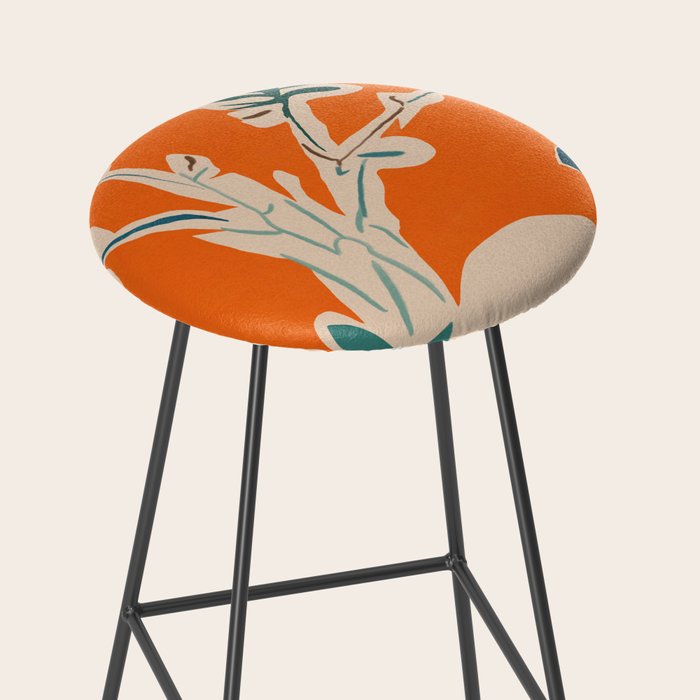 Stylized plants with abstract shapes Stool Gallery Image 2