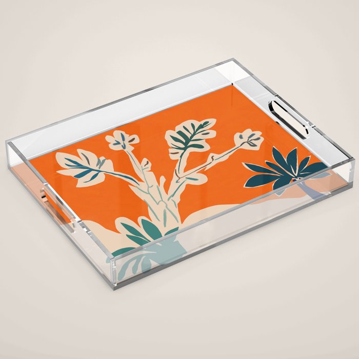 Stylized plants with abstract shapes Acrylic Tray Gallery Image 1