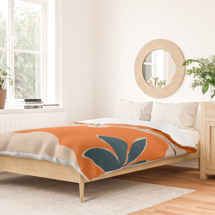 Stylized plants with abstract shapes Duvet Cover Gallery Image 2