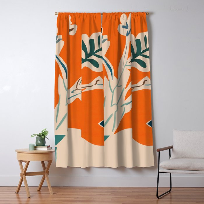 Stylized plants with abstract shapes Window Curtain Gallery Image 1