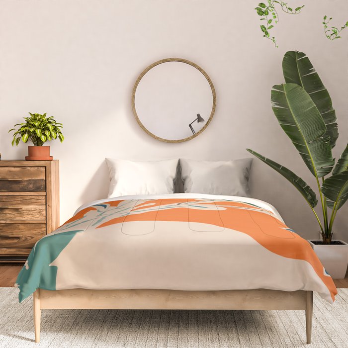 Stylized plants with abstract shapes Comforter Gallery Image 3