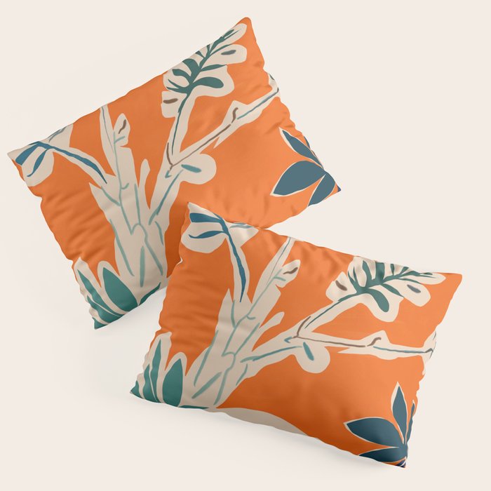 Stylized plants with abstract shapes Pillow Sham Gallery Image 1