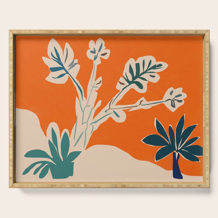 Stylized plants with abstract shapes Serving Tray Gallery Image 1