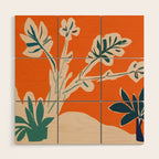 Stylized plants with abstract shapes Wood Wall Art Gallery Image 1