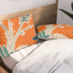 Stylized plants with abstract shapes Pillow Sham Gallery Image 2