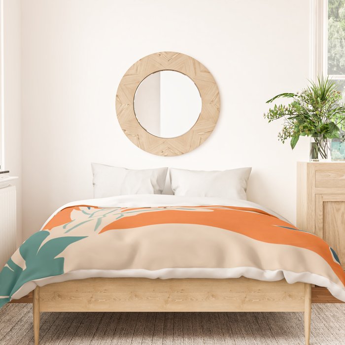 Stylized plants with abstract shapes Duvet Cover Gallery Image 3