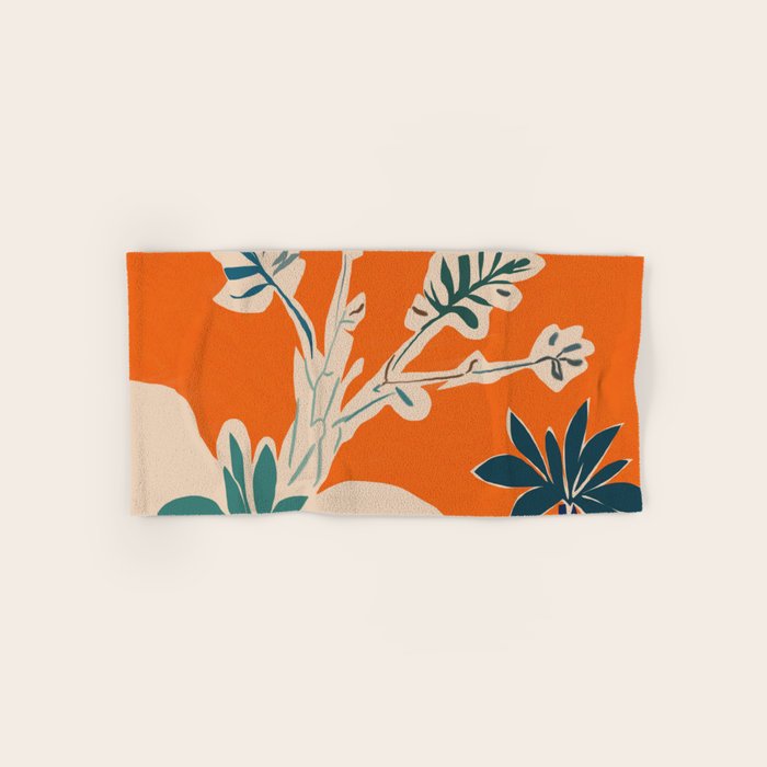 Stylized plants with abstract shapes Bath Towel Gallery Image 1